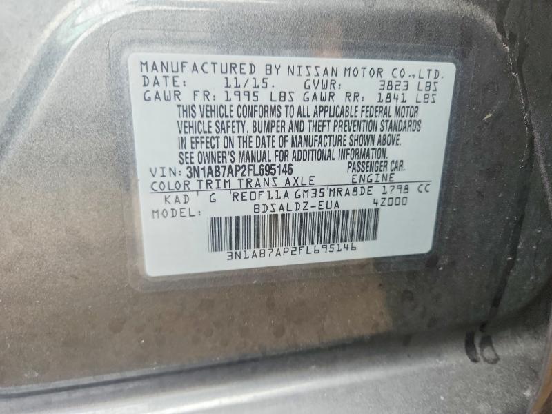 Aukcja sprzedaży 2015 Nissan Sentra, vin: 3N1AB7AP2FL695146, numer aukcji: 68331766