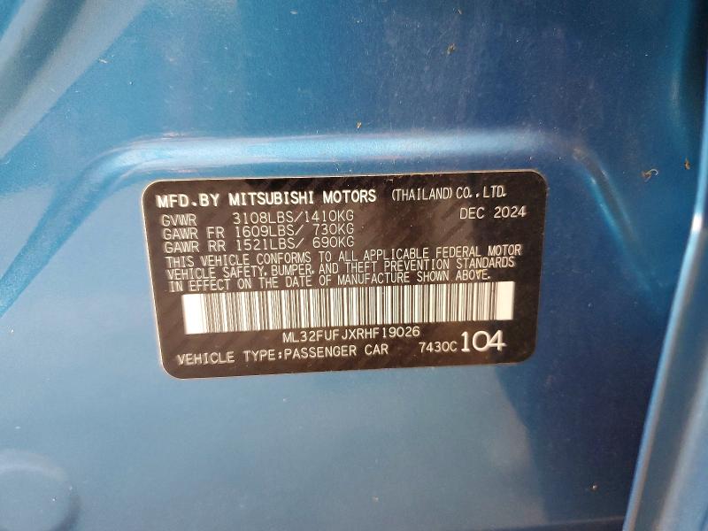 Продажа на аукционе авто 2024 Mitsubishi Mirage, vin: ML32FUFJXRHF19026, номер лота: 70530116