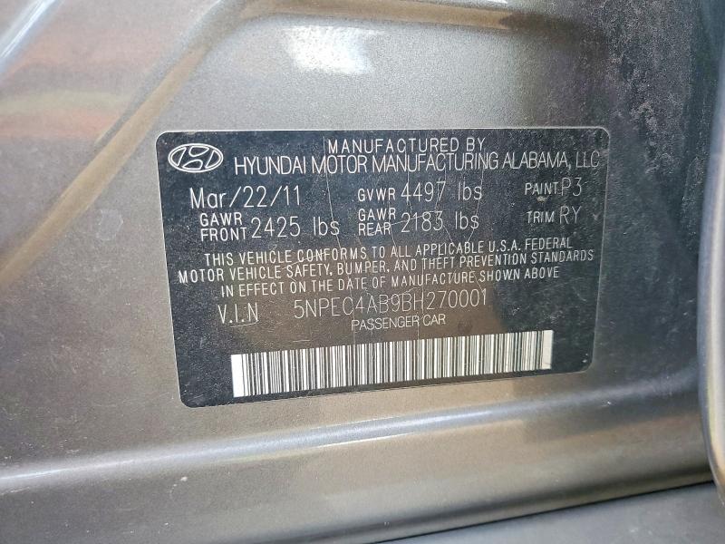 Продаж на аукціоні авто 2011 Hyundai Sonata, vin: 5NPEC4AB9BH270001, номер лоту: 71206296