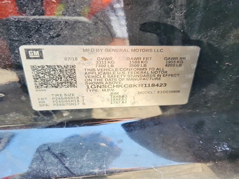 Продажа на аукционе авто 2019 Chevrolet Suburban, vin: 1GNSCHKC8KR118423, номер лота: 69791826