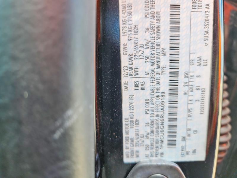 2024 Ford Escape მანქანა იყიდება აუქციონზე, vin: 1FMCU0GN6RUA09189, აუქციონის ნომერი: 67430496