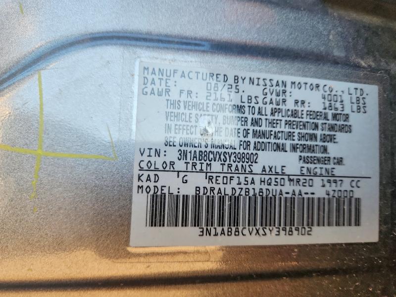 Aukcja sprzedaży 2025 Nissan Sentra, vin: 3N1AB8CVXSY398902, numer aukcji: 70262826