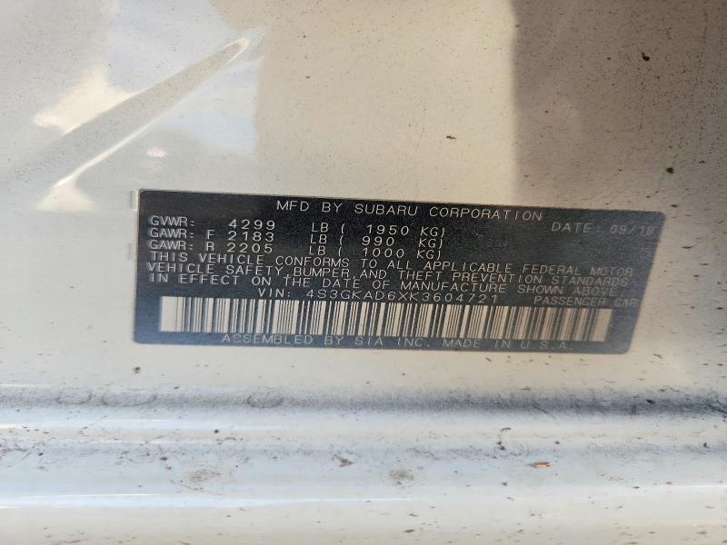 Продаж на аукціоні авто 2019 Subaru Impreza, vin: 4S3GKAD6XK3604721, номер лоту: 69413796