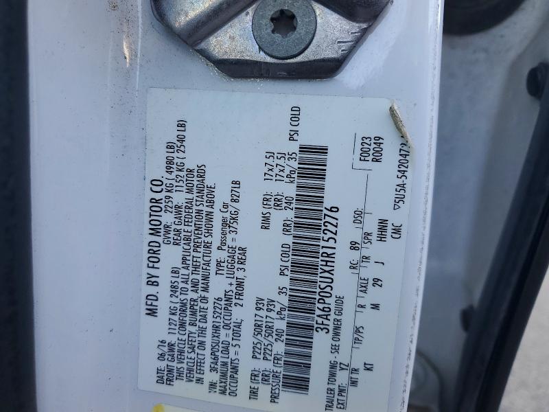 Продажа на аукционе авто 2017 Ford Fusion, vin: 3FA6P0SUXHR152276, номер лота: 69610876