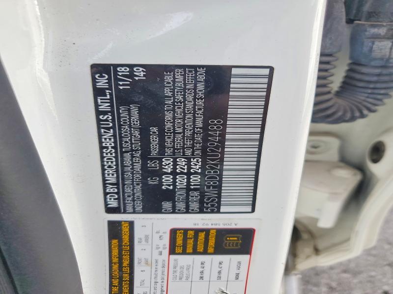 Продажа на аукционе авто 2019 Mercedes-benz C, vin: 55SWF8DB2KU294488, номер лота: 71376666