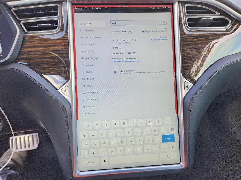 68179246 :رقم المزاد ، 5YJSA1H22FF090084 vin ، 2015 Tesla Model S مزاد بيع