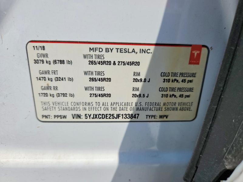 Aukcja sprzedaży 2018 Tesla Model X, vin: 5YJXCDE25JF133847, numer aukcji: 67443316