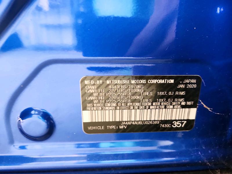 Aukcja sprzedaży 2020 Mitsubishi Outlander Sport, vin: JA4AP4AU6LU026389, numer aukcji: 68078596