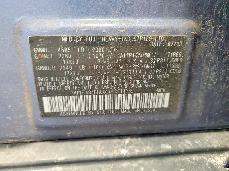 67432036 :رقم المزاد ، 4S4BRCCC4E3214299 vin ، 2014 Subaru Outback مزاد بيع