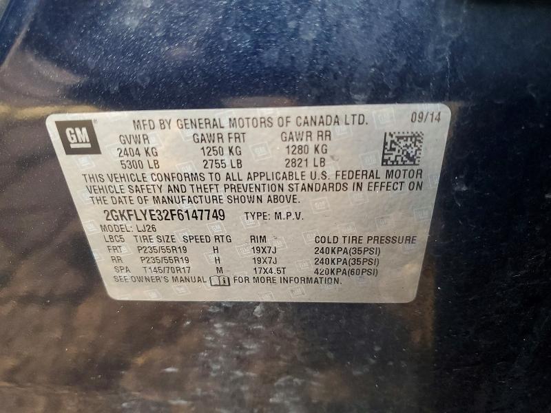 2015 Gmc Terrain მანქანა იყიდება აუქციონზე, vin: 2GKFLYE32F6147749, აუქციონის ნომერი: 67331856