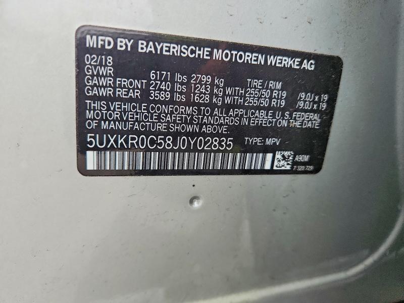 Aukcja sprzedaży 2018 Bmw X5, vin: 5UXKR0C58J0Y02835, numer aukcji: 66542456