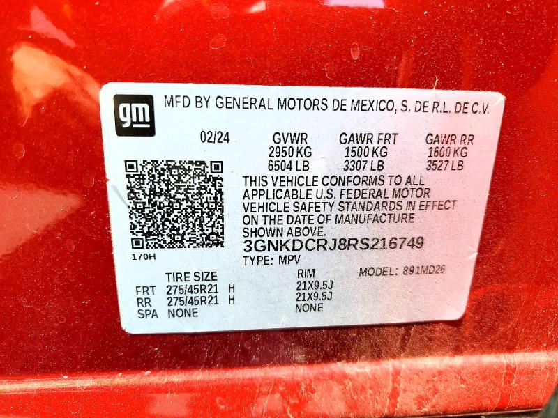 2024 Chevrolet Blazer მანქანა იყიდება აუქციონზე, vin: 3GNKDCRJ8RS216749, აუქციონის ნომერი: 68245426