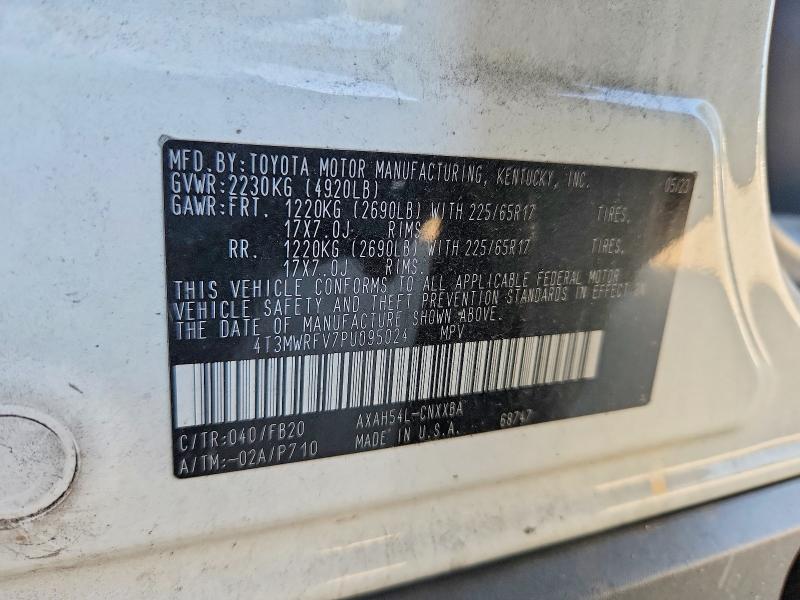 Aukcja sprzedaży 2023 Toyota Rav4, vin: 4T3MWRFV7PU095024, numer aukcji: 69102956