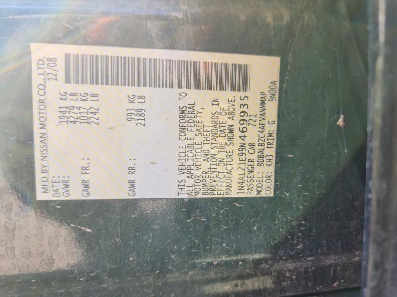 70546236 :رقم المزاد ، 1N4AL21E99N469935 vin ، 2009 Nissan Altima مزاد بيع