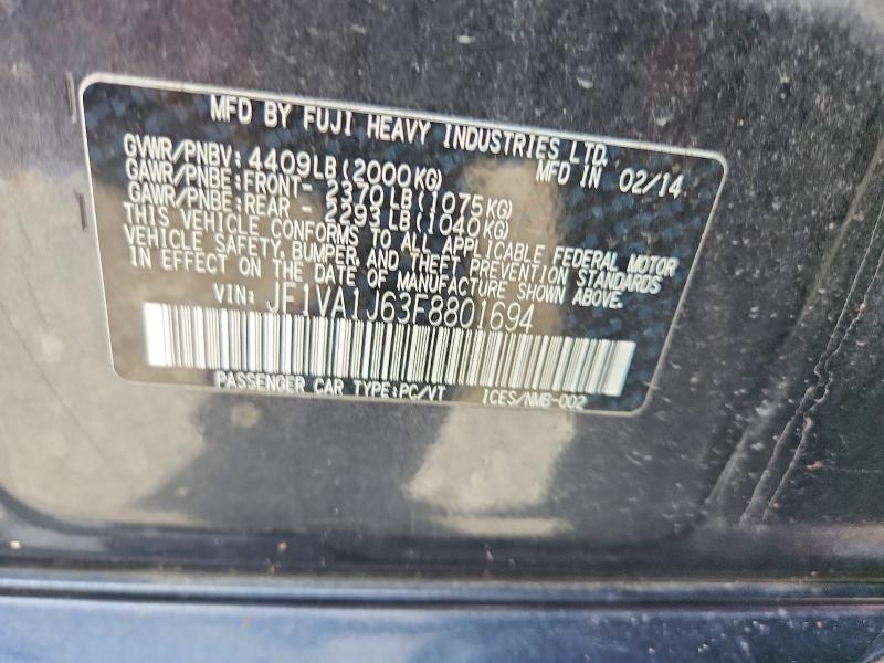 Продажа на аукционе авто 2015 Subaru Wrx, vin: JF1VA1J63F8801694, номер лота: 69527766
