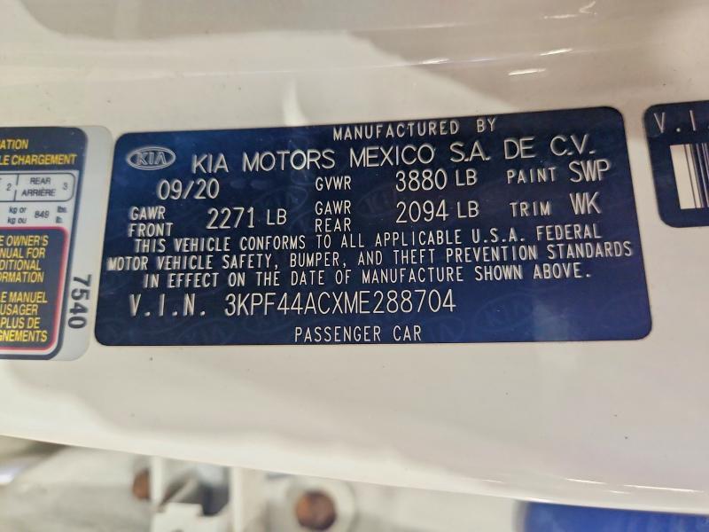 Aukcja sprzedaży 2021 Kia Forte, vin: 3KPF44ACXME288704, numer aukcji: 69358286