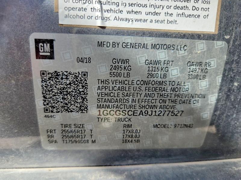 Продаж на аукціоні авто 2018 Chevrolet Colorado, vin: 1GCGSCEA9J1277527, номер лоту: 70280906