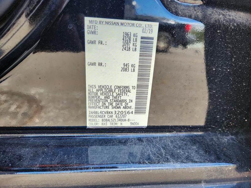 69434976 :رقم المزاد ، 1N4BL4CV8KN320564 vin ، 2019 Nissan Altima مزاد بيع