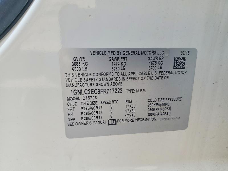 Продажа на аукционе авто 2015 Chevrolet Tahoe, vin: 1GNLC2EC9FR717222, номер лота: 69501266