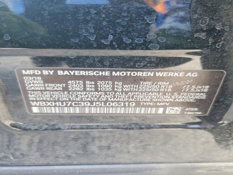68025786 :رقم المزاد ، WBXHU7C39J5L06319 vin ، 2018 Bmw X1 مزاد بيع