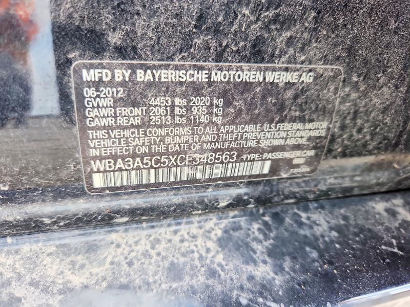 2012 Bmw 328 მანქანა იყიდება აუქციონზე, vin: WBA3A5C5XCF348563, აუქციონის ნომერი: 68943576