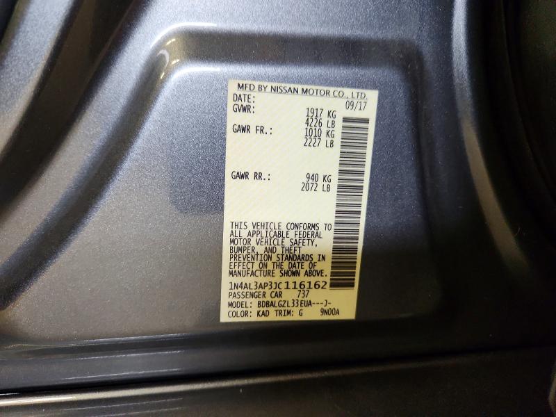 Продажа на аукционе авто 2018 Nissan Altima, vin: 1N4AL3AP3JC116162, номер лота: 71029006