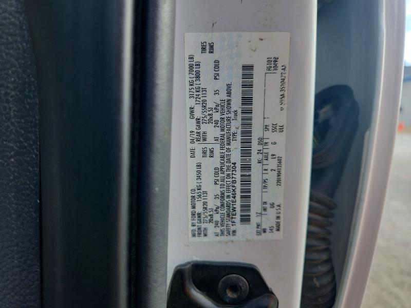 Aukcja sprzedaży 2019 Ford F150, vin: 1FTEW1E46KFB77304, numer aukcji: 70296506