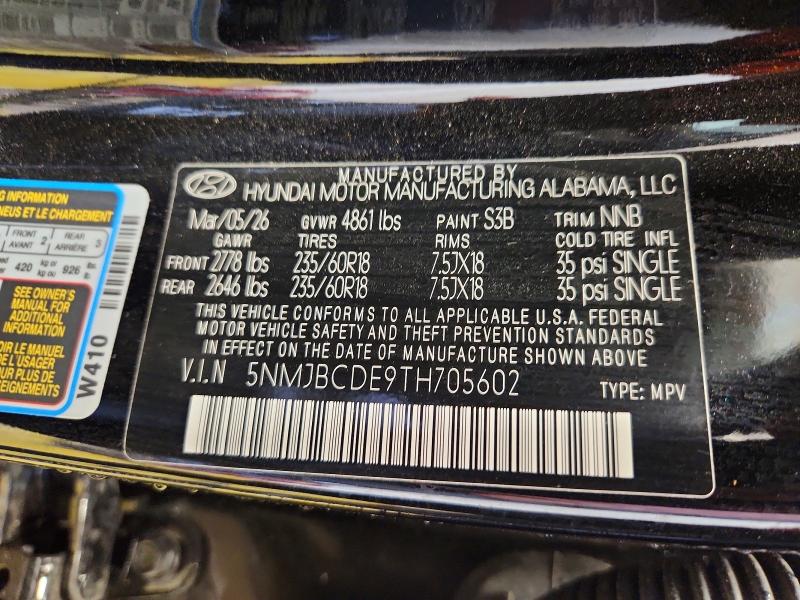 Продаж на аукціоні авто 2026 Hyundai Tucson, vin: 5NMJBCDE9TH705602, номер лоту: 69464976