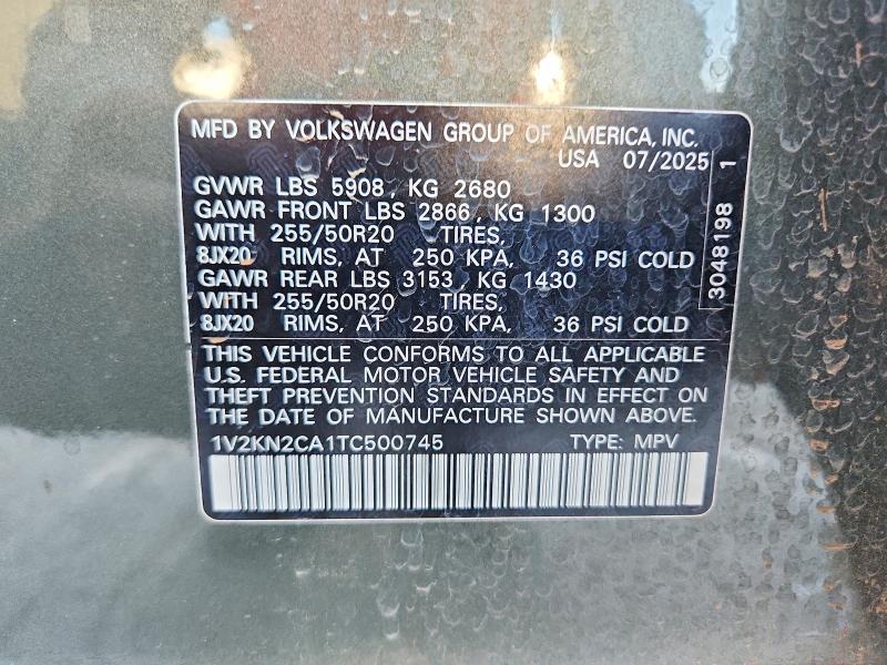 Продаж на аукціоні авто 2026 Volkswagen Atlas, vin: 1V2KN2CA1TC500745, номер лоту: 68540406