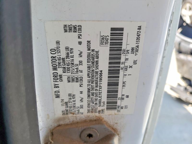 2015 Ford Transit Connect მანქანა იყიდება აუქციონზე, vin: NM0LE7E7XF1190984, აუქციონის ნომერი: 68820176