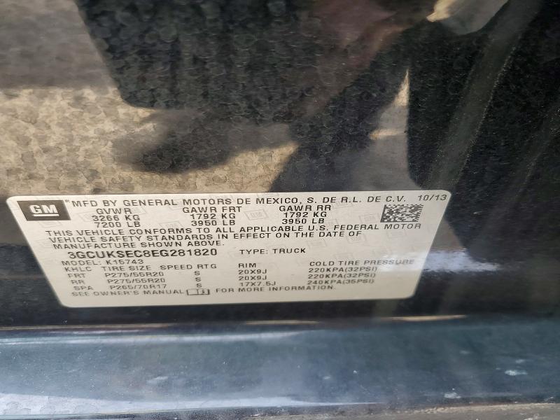 Продажа на аукционе авто 2014 Chevrolet Silverado, vin: 3GCUKSEC8EG281820, номер лота: 69497836