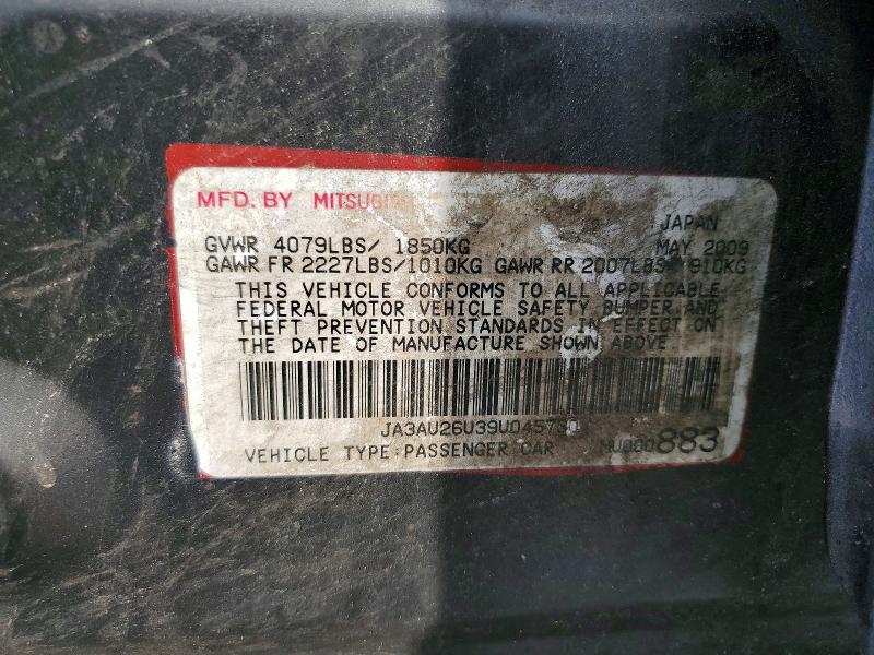69967596 :رقم المزاد ، JA3AU26U39U045730 vin ، 2009 Mitsubishi Lancer مزاد بيع