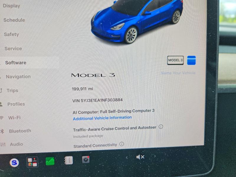 Продажа на аукционе авто 2022 Tesla Model 3, vin: 5YJ3E1EA1NF303884, номер лота: 69987436