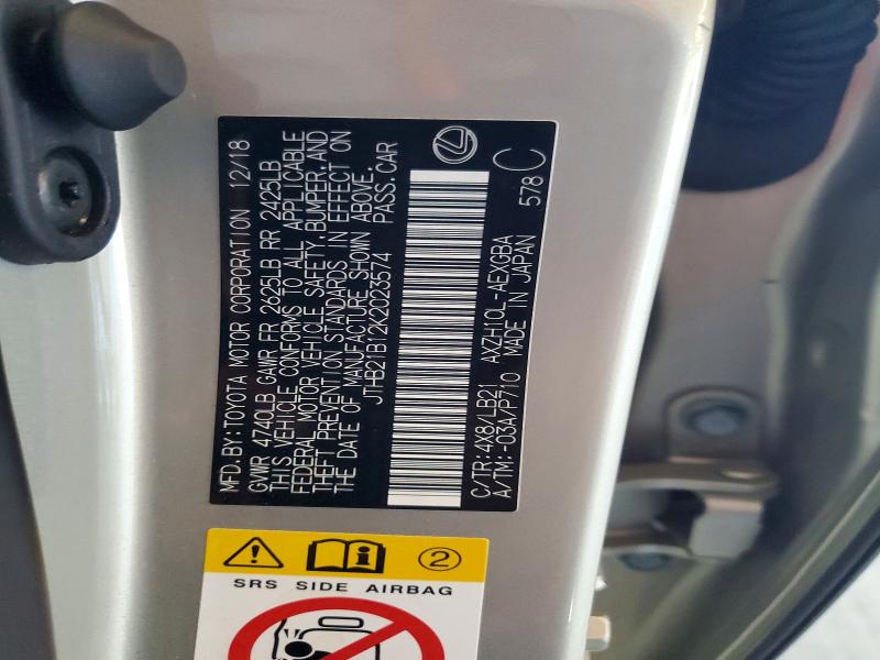 Продаж на аукціоні авто 2019 Lexus Es, vin: JTHB21B12K2023574, номер лоту: 70902446