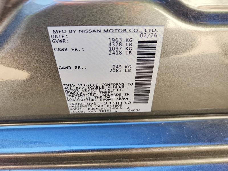 Продаж на аукціоні авто 2026 Nissan Altima, vin: 1N4BL4DV3TN319032, номер лоту: 68532806
