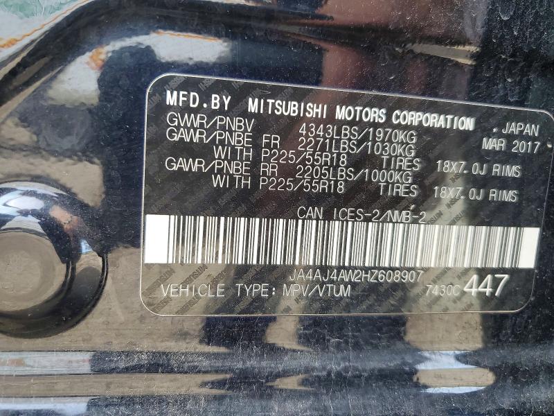 Aukcja sprzedaży 2017 Mitsubishi Rvr, vin: JA4AJ4AW2HZ608907, numer aukcji: 66975066