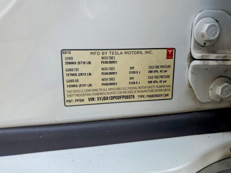 67532736 :رقم المزاد ، 5YJSA1DP0DFP06976 vin ، 2013 Tesla Model S مزاد بيع