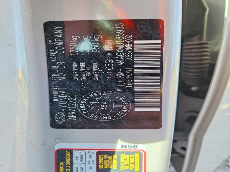 67531736 :رقم المزاد ، KMHLM4AGXMU185933 vin ، 2021 Hyundai Elantra مزاد بيع