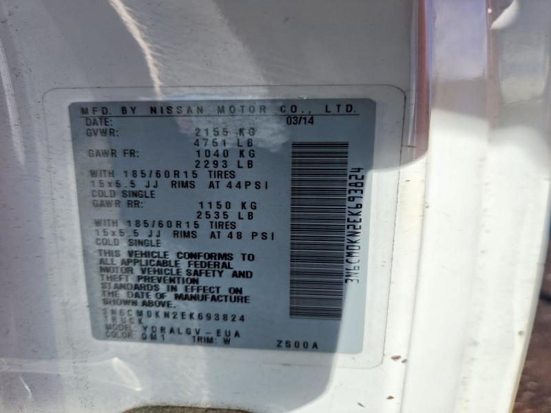 Продаж на аукціоні авто 2014 Nissan Nv200, vin: 3N6CM0KN2EK693824, номер лоту: 69568266