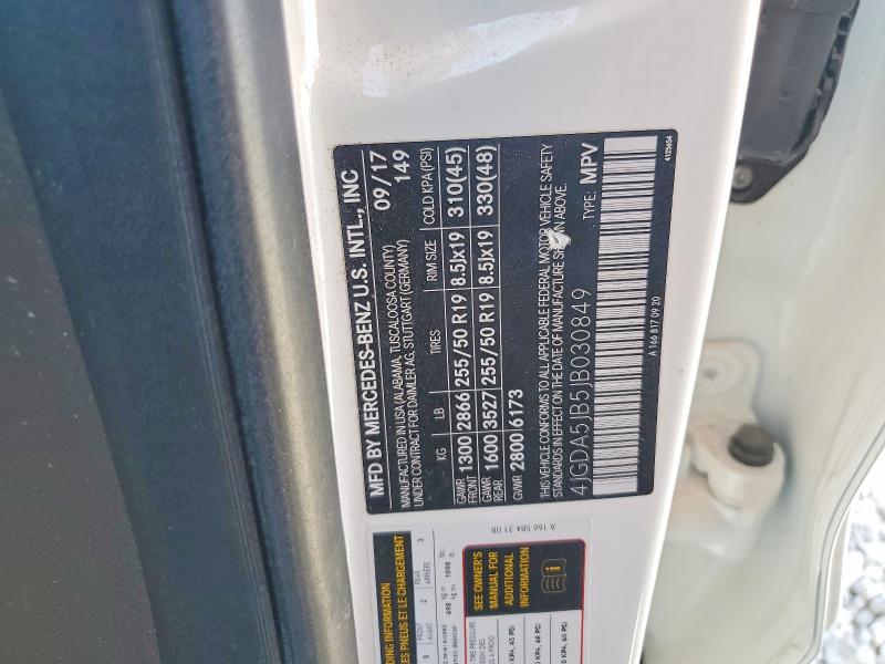 67158066 :رقم المزاد ، 4JGDA5JB5JB030849 vin ، 2018 Mercedes-benz Gle مزاد بيع
