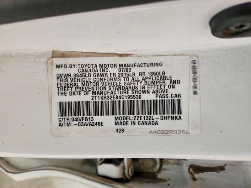 Aukcja sprzedaży 2004 Toyota Matrix, vin: 2T1KR32E84C195530, numer aukcji: 68989766