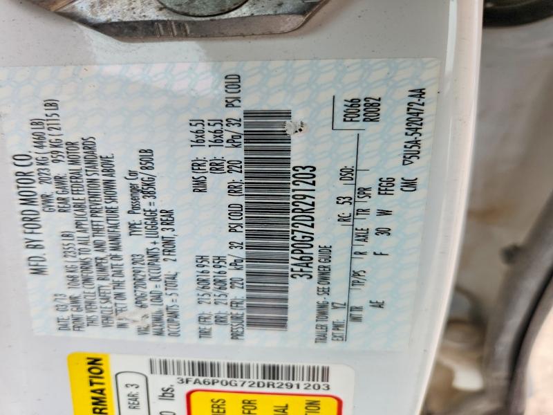 Продаж на аукціоні авто 2013 Ford Fusion, vin: 3FA6P0G72DR291203, номер лоту: 69044406