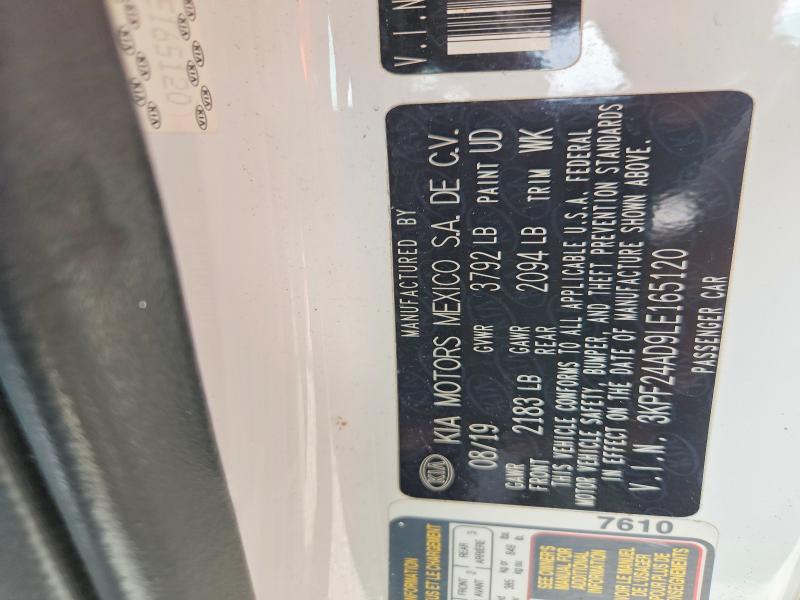 69854676 :رقم المزاد ، 3KPF24AD9LE165120 vin ، 2020 Kia Forte مزاد بيع