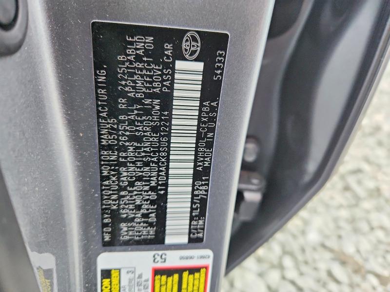 2025 Toyota Camry მანქანა იყიდება აუქციონზე, vin: 4T1DAACK8SU612214, აუქციონის ნომერი: 69943916