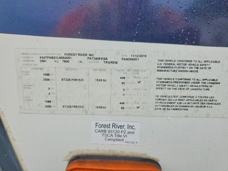 Продажа на аукционе авто 2020 Forest River Solair, vin: 4X4TPAB21LN054051, номер лота: 65521236