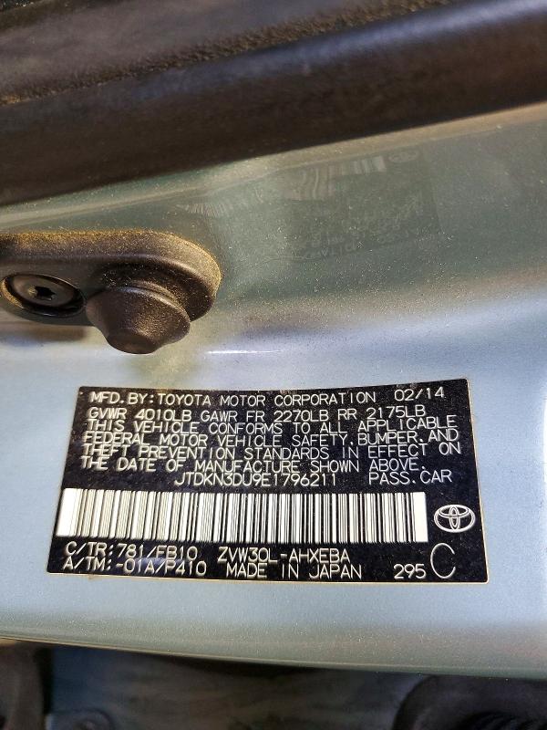 Aukcja sprzedaży 2014 Toyota Prius, vin: JTDKN3DU9E1796211, numer aukcji: 68315256