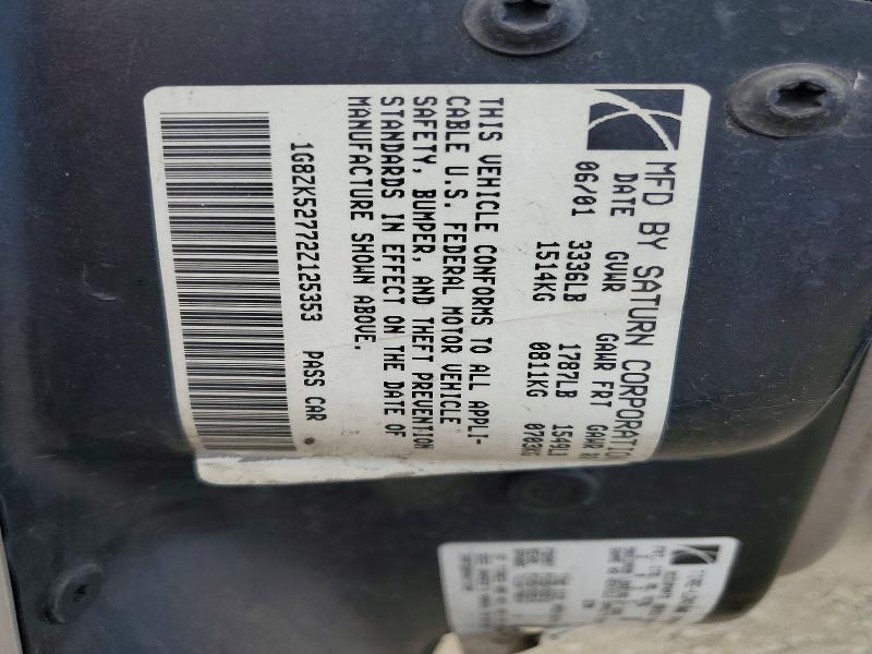 2002 Saturn Sl2 მანქანა იყიდება აუქციონზე, vin: 1G8ZK52772Z125353, აუქციონის ნომერი: 67893146