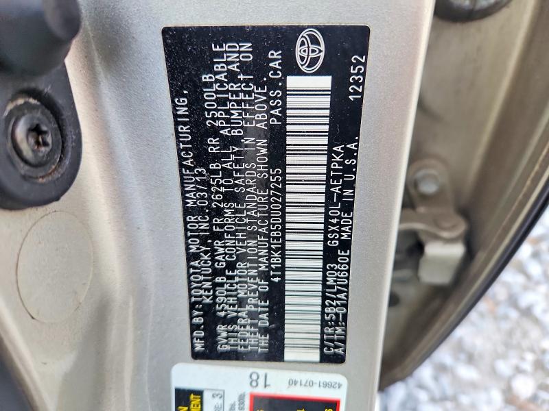 67853946 :رقم المزاد ، 4T1BK1EB5DU027255 vin ، 2013 Toyota Avalon مزاد بيع