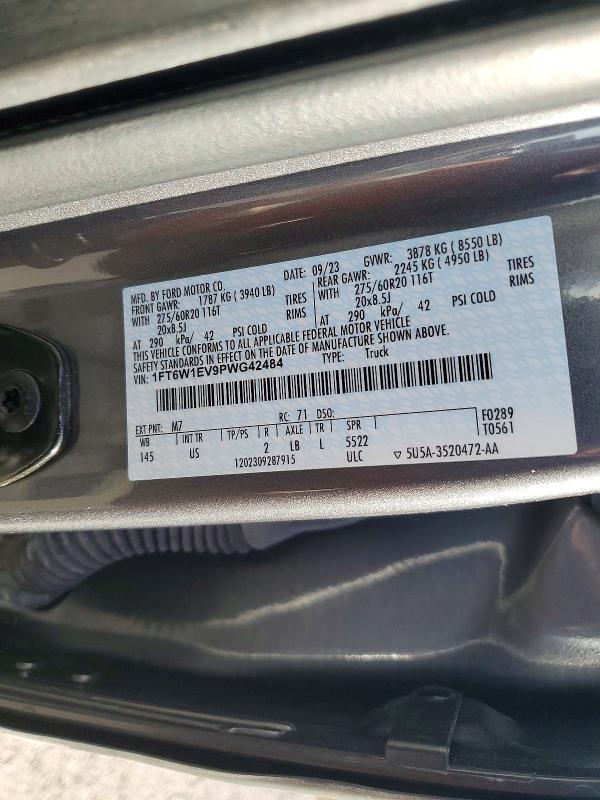 2023 Ford F150 მანქანა იყიდება აუქციონზე, vin: 1FT6W1EV9PWG42484, აუქციონის ნომერი: 69096886