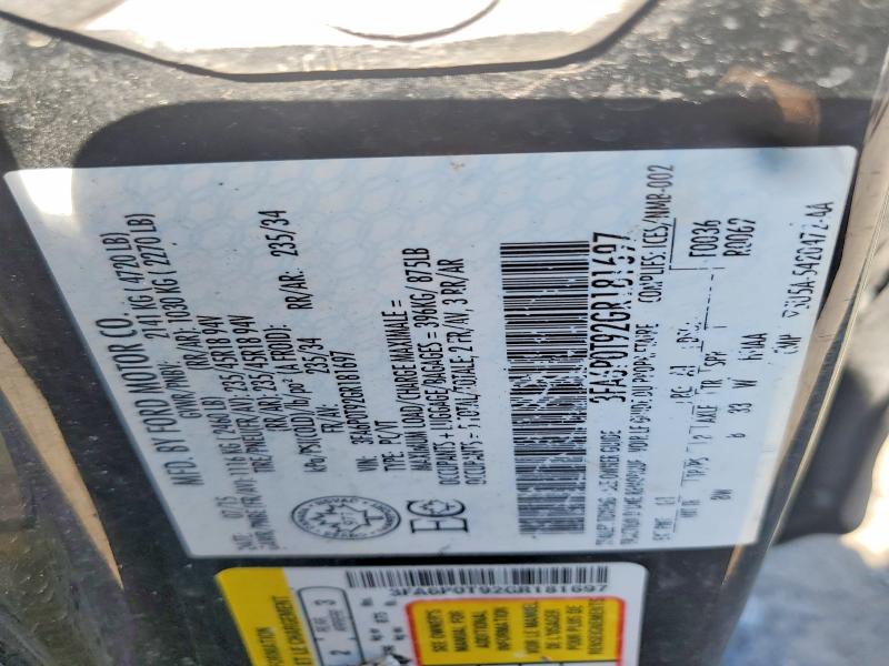 Aukcja sprzedaży 2016 Ford Fusion, vin: 3FA6P0T92GR181697, numer aukcji: 67915446